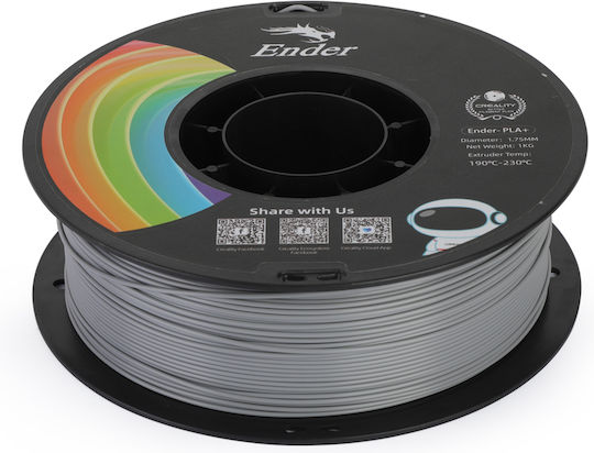 Creality3D PLA 3D Принтер Филамент 1.75mm Сив 1kg 1бр (Макарa)