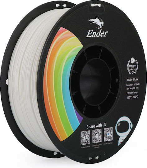 Creality3D EN PLA+ 3D Printer Filament 1.75mm White 1kg 1pc Spool