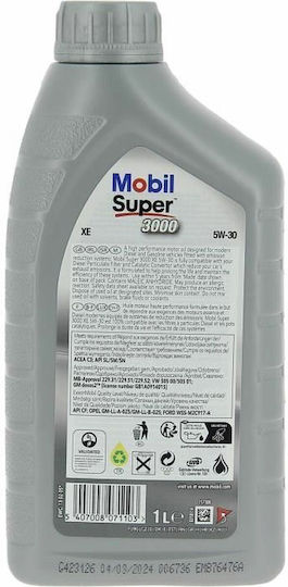Mobil Super 3000 XE Synthetic Car Oil 5W-30 1lt