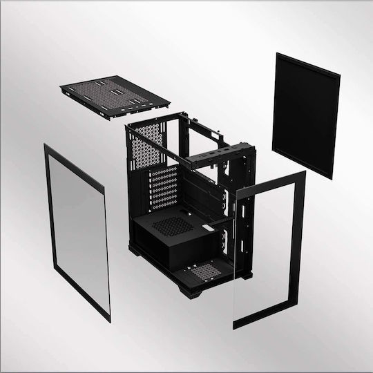 Armaggeddon Aquaron Pro Gaming Full Tower Κουτί Υπολογιστή με Πλαϊνό Παράθυρο Μαύρο