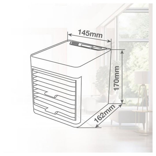 Niaros Ventilator USB Cu Apă Și Iluminare 5W Alb