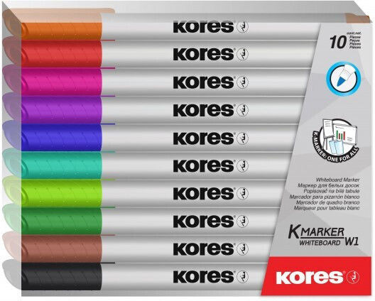 Kores Μαρκαδόροι Πίνακα 3mm Σετ 10 χρώματα