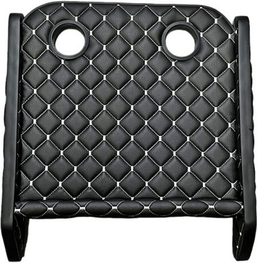 Idealstore Table 2 Cup Holders Black Faux Leather Gray Stitching Compatible Volkswagen T5 2003->