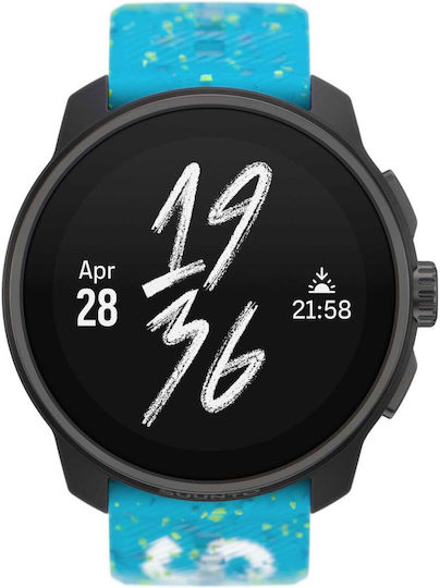 Suunto Race S Stainless Steel 45mm Waterproof Smartwatch with Heart Rate Monitor (Power Blue)