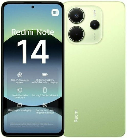 Xiaomi Redmi Note 14 4G Dual SIM (8GB/256GB) Lime Green