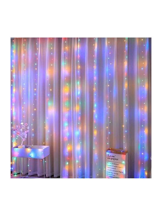 300 Λαμπάκια LED 3μ. x 300εκ. RGB USB τύπου Κουρτίνα