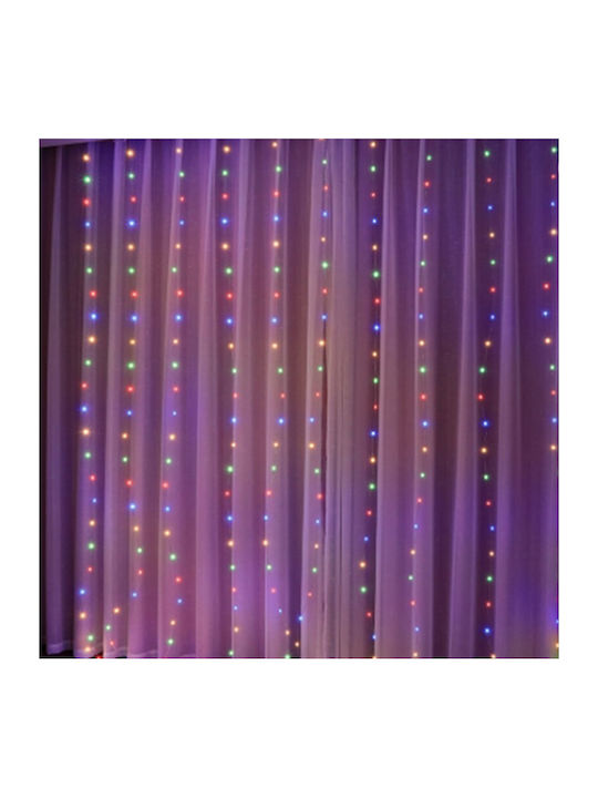 300 Λαμπάκια LED 3μ. x 300εκ. RGB USB τύπου Κουρτίνα