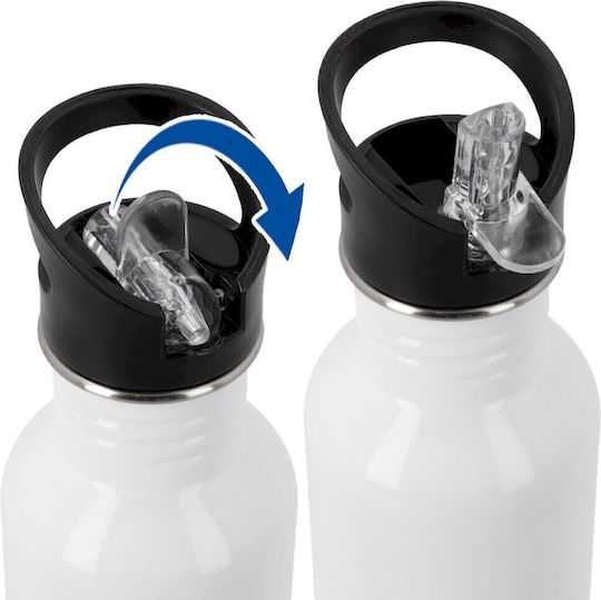 Koupakoupa One Piece Kinder Trinkflasche Rostfreier Stahl mit Stroh Weiß 600ml