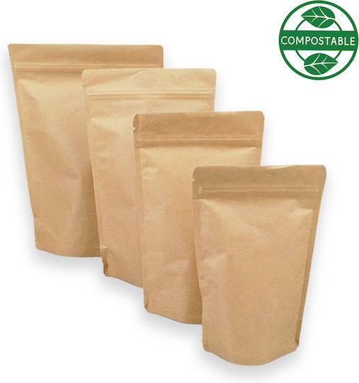 thessPACK Kraft Papier Lebensmittelverpackungstaschen 100 Stück 31x21cm