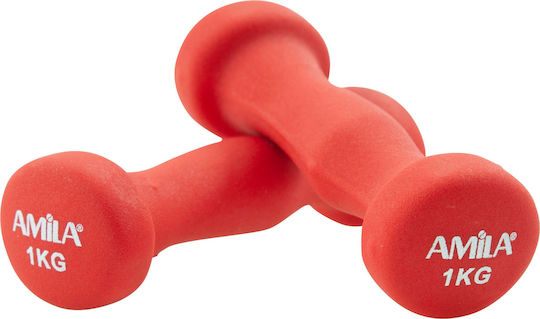 AMILA Dumbbell Set Round Neoprene 2 x 1kg