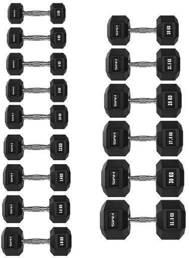 HMS Hex Pro Dumbbell Hexagon Rubber 1 x 20kg