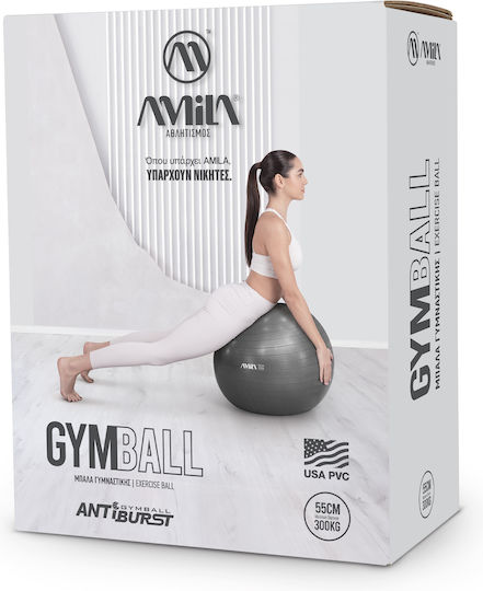 AMILA Μπάλα Pilates 55cm σε Μπλε Χρώμα