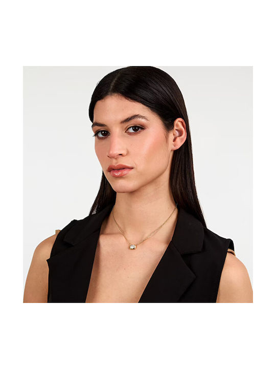 Trussardi Tdesign Gold Halskette aus Vergoldet Stahl mit Zirkon