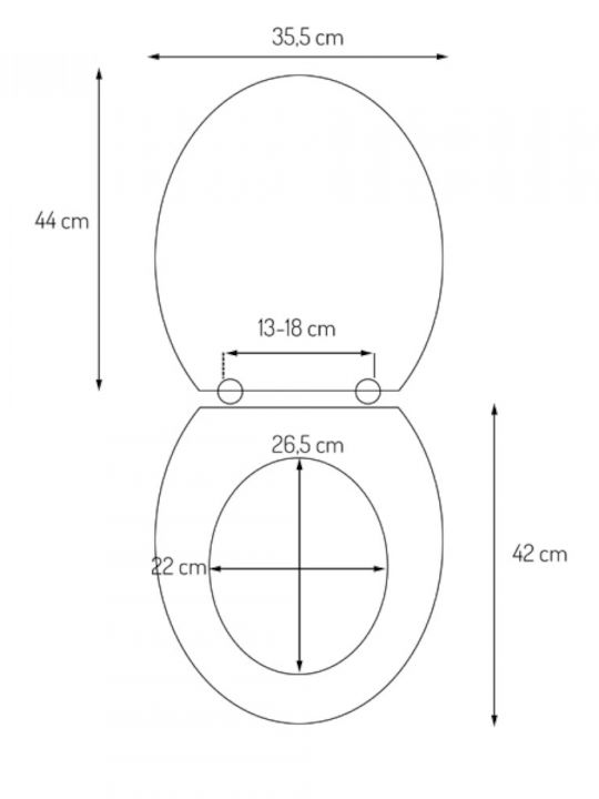 Eurocasa Wooden Toilet Seat Wave 47cm