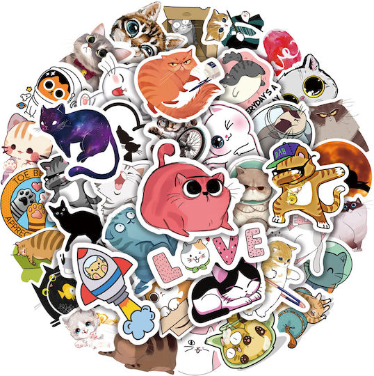 Sticker Set 50pcs-cat Family