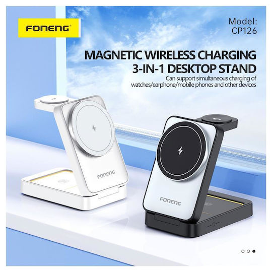 Foneng Încărcător Wireless (Qi Pad) 15W Negruς (CP126)
