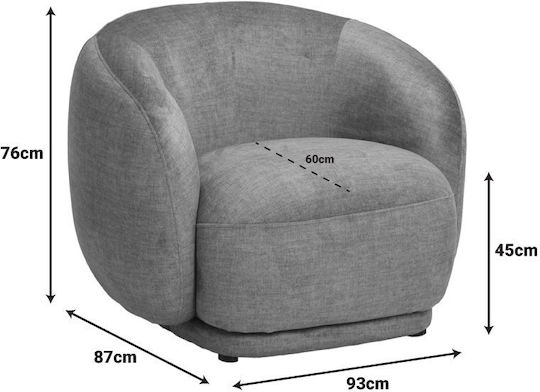 Freya Armchair Charcoal 93x87x76cm