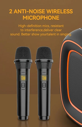 Ηχείο Karaoke με Ασύρματα Μικρόφωνα και Εφέ Φωτισμού ZQS-L19 801155 Μαύρο