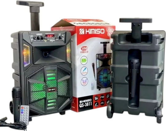 Kimiso Karaoke Speaker with Wired Microphone and Lighting Effects QS-3811 813188 Black