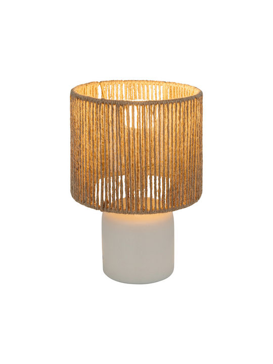 Pakketo Leyda Ceramic Table Lamp LED with White Shade and Base