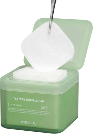 Mediheal Soothing Cotton Pads Sensitive & Acne-Prone Skin Teatree Trouble Facial Toner Pads Tea Tree & Lactobacillus 100pcs