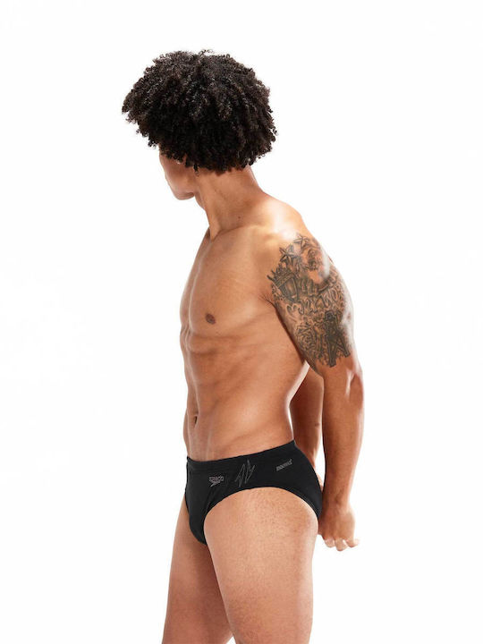 Herren-Bademode Slip Schwarz mit Gestreift