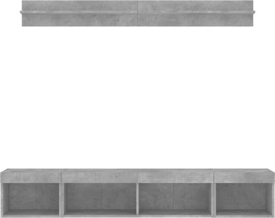 Wohnzimmer TV-Einheit Γκρι Σκυρ mit Beleuchtung