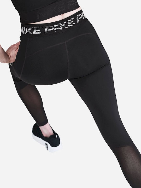 nike training pro cropped leggings in black