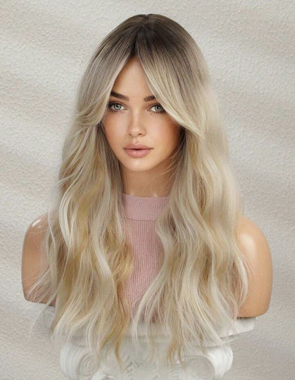Hair Duty Περούκα με Συνθετική Τρίχα σε Ξανθό Χρώμα 65cm