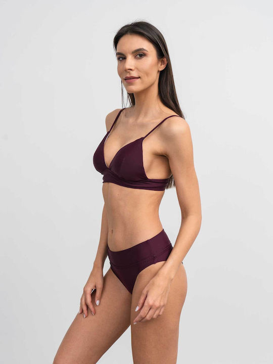 Triangle Bikini Top with Adjustable Straps Beach Red