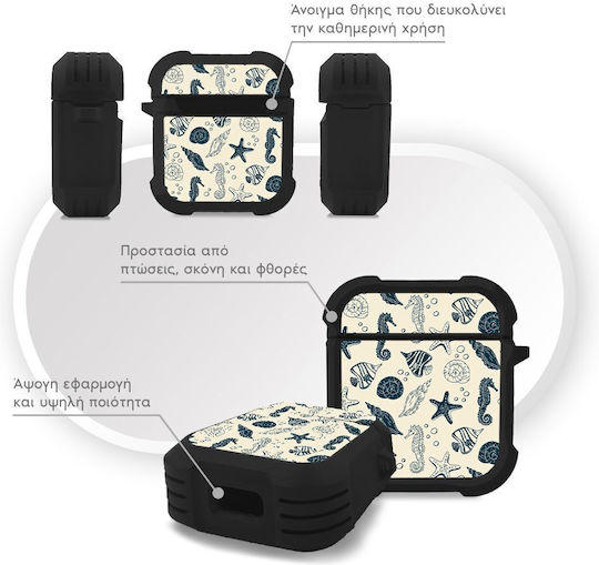 Sonique Ocean Series Hülle Silikon mit Haken für Apple AirPods 1 / AirPods 2