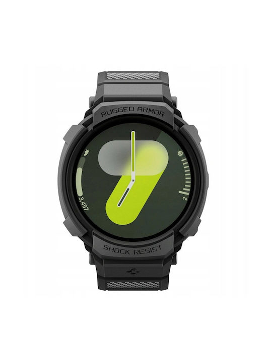 Spigen Rugged Armor Pro Silikonhülle in Schwarz Farbe für Samsung Galaxy Watch 8 44 mm