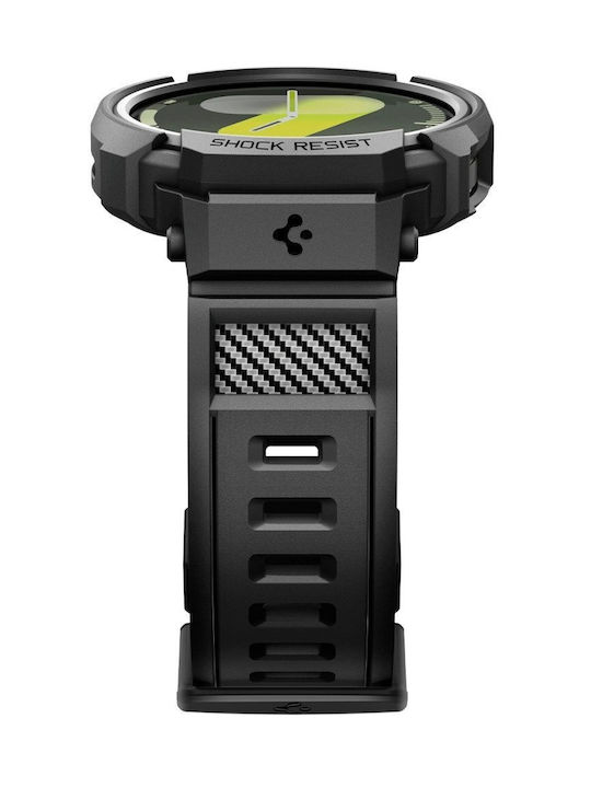 Spigen Rugged Armor Pro Silikonhülle in Schwarz Farbe für Samsung Galaxy Watch 8 44 mm