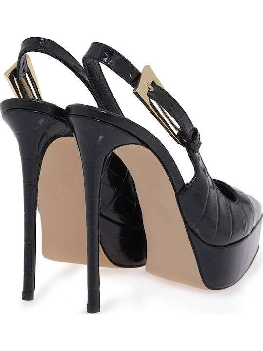 Leather Black High Heels
