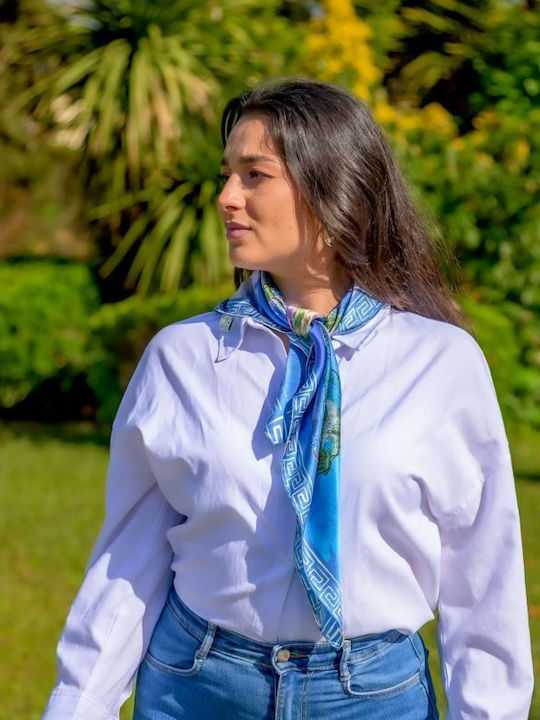 Παστέλ Ροζ Μπλε Φουλάρι 70x70 Παστέλ Ροζ Μπλε Φουλάρι 70x70