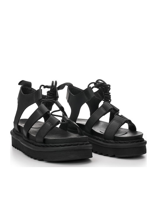 Women's Synthetic Leather Platform Shoes Black
