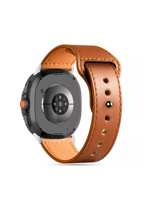 Tech-Protect LEATHERFIT Λουράκι Δερμάτινο με Pin Καφέ (SAMSUNG GALAXY WATCH 8 / CLASSIC)