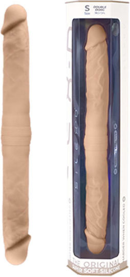 SilexD Memory Silicone Double Dong S Size Glass Dildo Flesh 38.5cm