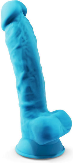 SilexD Dual Density Model 1 Ρεαλιστικό Dildo με Όρχεις και Βεντούζα Blue 17.5cm
