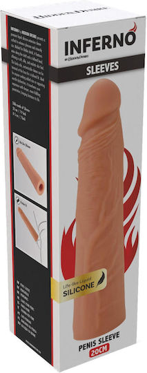 Hidden Desire Inferno Penis Sleeve Liquid Silicone 20 Cm Μπεζ