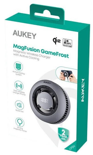 Aukey Ασύρματος Φορτιστής Qi2 15W Γκρι (LC-G10 MagFusion)
