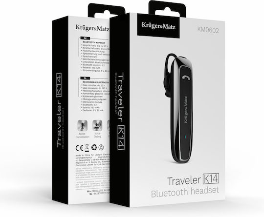 Kruger & Matz Traveler K14 In-ear Bluetooth Handsfree Ακουστικά Μαύρα