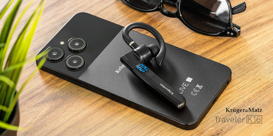 Kruger & Matz Traveler K16 In-ear Bluetooth Handsfree Ακουστικά Μαύρα