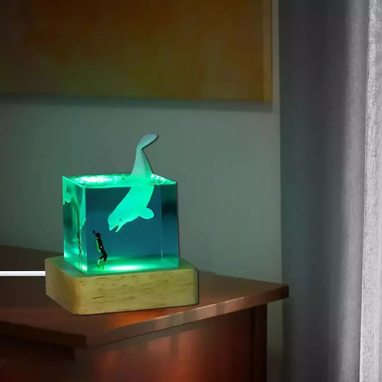 Table Night Light Epoxy Whale 8cm