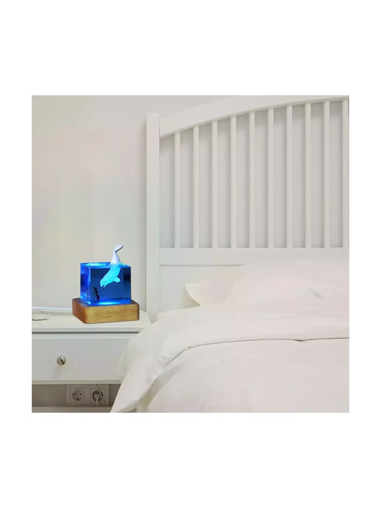 Επιτραπέζιο Φωτάκι Νυχτός Epoxy Φάλαινα 8cm