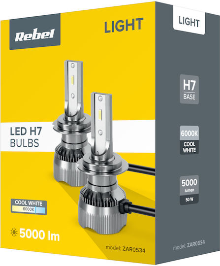Rebel Lămpi Autoturismului H7 LED 6000K Alb rece 36V 50W 1buc