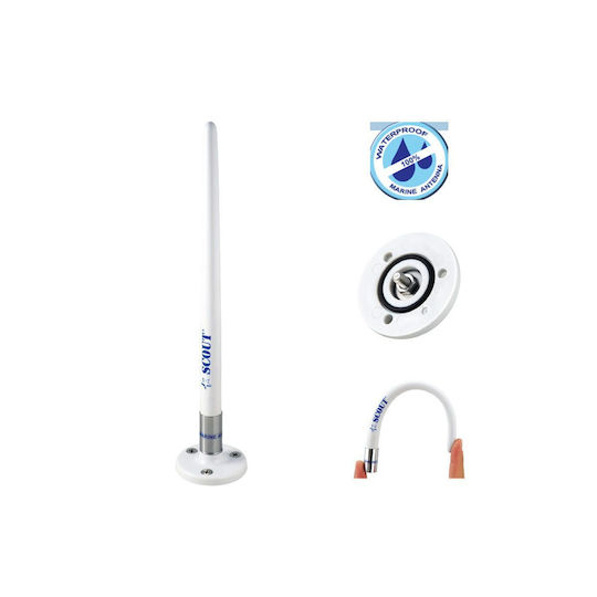 Eval Marine Antenna AM/FM Radio Κεραία Σκάφους AM-FM Εύκαμπτη 88-108MHz