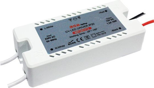 Aca Dimmable Τροφοδοτικό LED IP20 Ισχύος 18W με Τάση Εξόδου 12V