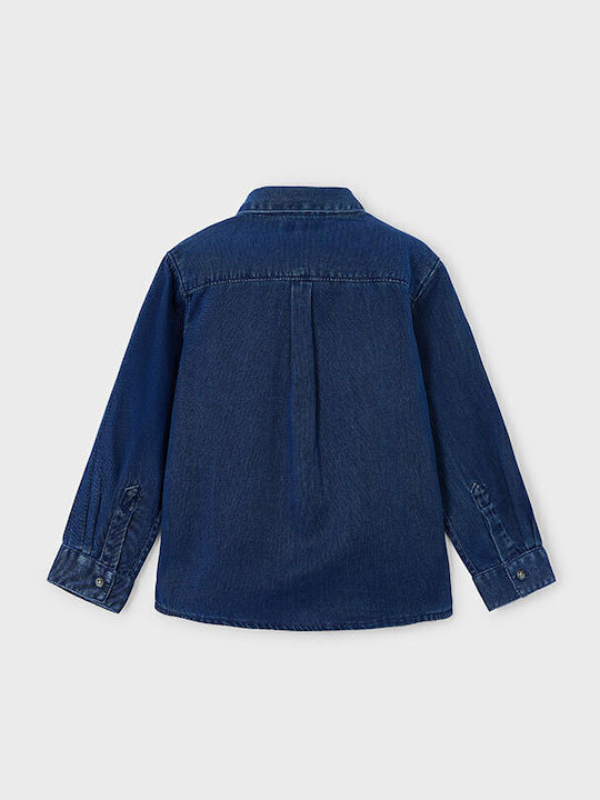 Kids Shirt Long Sleeve Denim Blue