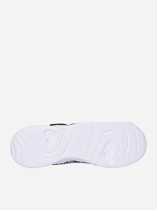 Kids Sneakers with Hoop & Loop Closure & Lights Black